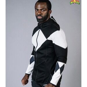 SuperX Power Rangers Black Ranger Performance Full Zip Hoodie Mens 2XL Black